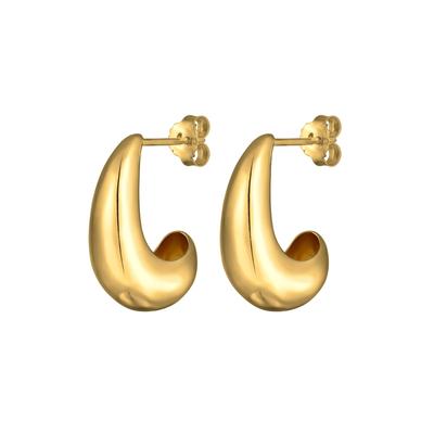 Elli Halbcreolen Tropfen Ohrstecker Damen 925 Silber goldfarben Image