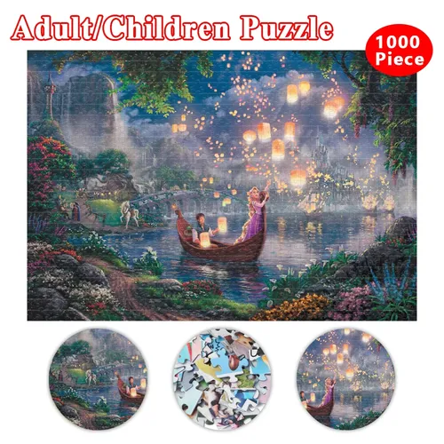 Disney Anime Pädagogisches Kinder Spielzeug Rapunzel Puzzles 35/300/500/1000 Stück Puzzles für