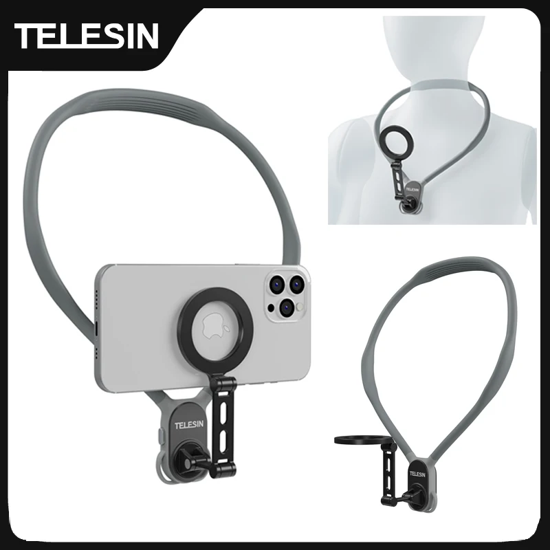 Telesin max magnetische Hals halterung Silikon Schnell verschluss für iPhone 15 14 13 12 11 10 Huawei Xiaomi Samsung Telefon Zubehör Image