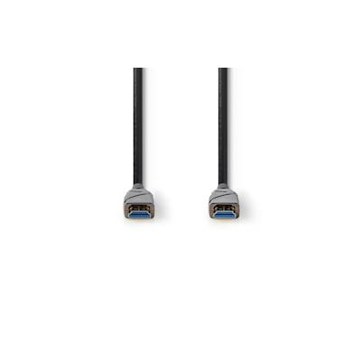 Nedis Active Optical High Speed HDMI Cable with Ethernet - HDMI Connector - HDMI Connector - 4K@60Hz - 18 Gbps - 20.0 m - Round - PVC - Black - Gift Box Image