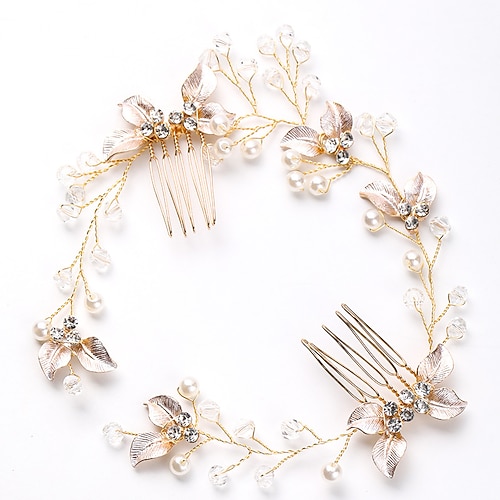 1 stück frauen mädchen stirnbänder blume blatt braut hochzeit haar rebe silber strass braut haarteile kristall kopfschmuck haarschmuck für frauen und mädchen Image