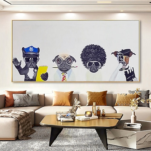 Mintura handgefertigte abstrakte Kuh-Animamls-Ölgemälde auf Leinwand, Wandkunst, Dekoration, modernes Cartoon-Bild für die Inneneinrichtung, gerolltes, rahmenloses, ungedehntes Gemälde Image