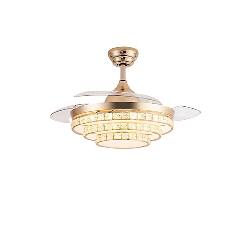 LED-Deckenventilator, Globus zum Aufhängen über dem Tisch, 1-flammig, 90/105 cm, Einzeldesign, 3-Farben-Licht, galvanisiertes Metall, moderner nordischer Stil, Schlafzimmer, 110–240V Image