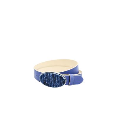 Ledergürtel "Stone", Damen, Gr. TW 95, blau, Leder, COLLEZIONE ALESSANDRO, unifarben, Basic,casual,feminin,modisch, Gürtel, 3cm breit, Echt Leder, Made in Italy Image