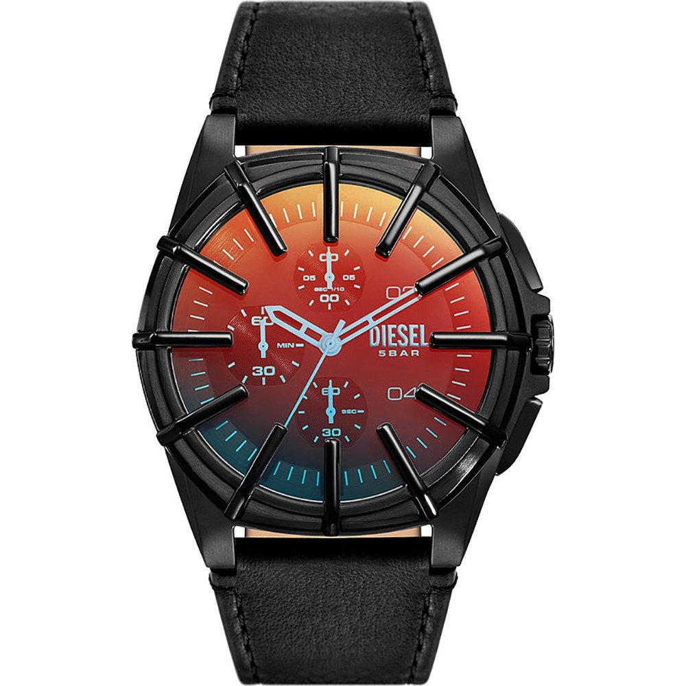 Diesel Framed Mens Black Watch DZ4658 Leather - One Size | Diesel Sale | Discount Designer Brands