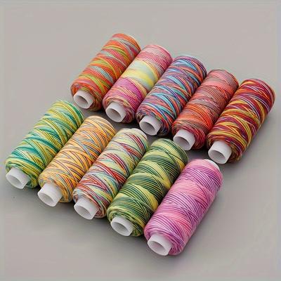 TEMU 10pcs/set 40/2s Hand Sewing Thread 300 Yards Sewing Machine Thread Diy Household Multifunctional 10 Colors Sewing Thread Set