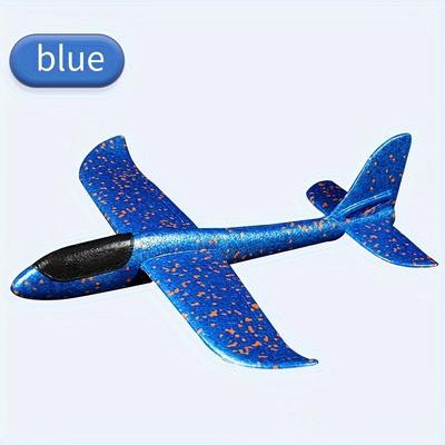 Throwing Glider, Assembled Model Aircraft, Manually Launched Rotating Foam Aircraft (blue)