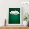 1pc Cloud Abstract Canvas Painting Dark Green White Abstract Wall Art White Cloud Poster Green And White Picture Cloud Artwork Green Abstract Prints For Living Room Decor 16x24 Inch No Frame
