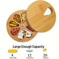 Bamboo Weekly Pill Organizer For Medicine Vitamin, 7-day Pill Case Box For Travel, Round Daily Pill Box Organizer