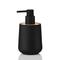 TEMU Elegant Round Soap Dispenser With Bamboo Accent - Phthalate-free Plastic, Ideal For Kitchen & Bathroom Use, Freestanding Design, No Power Needed