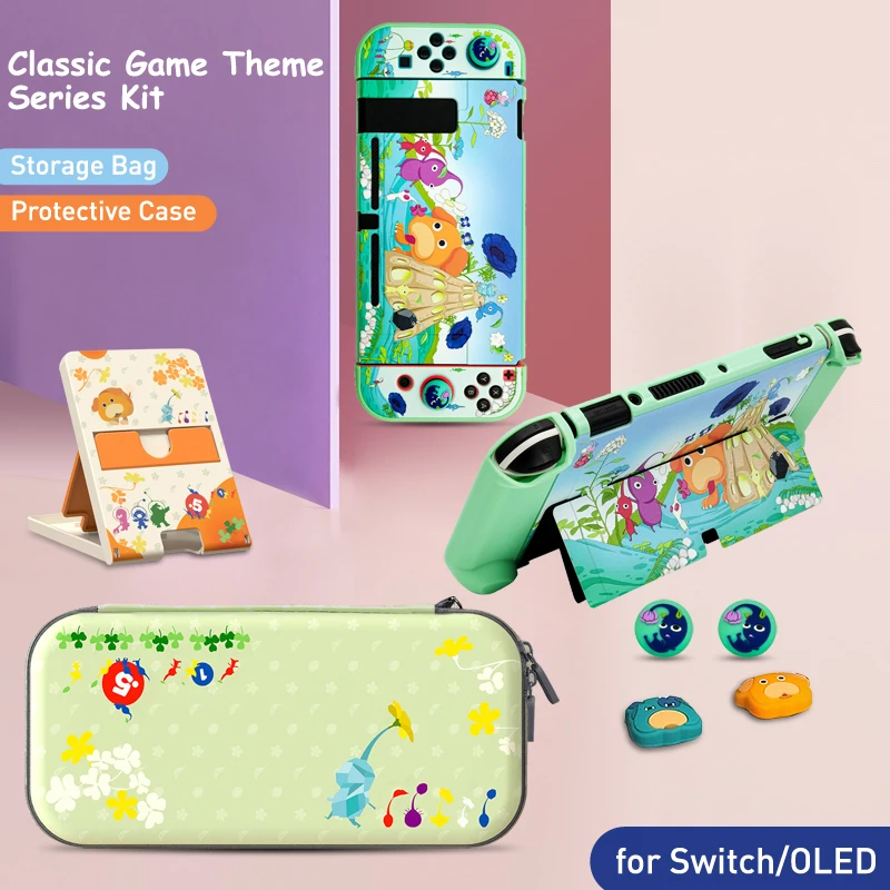For Nintendo Switch OLED Storage Bag Pikmi Style Colorful Protective Carrying Case Shell Cover Nintendo Switch Game Accessories