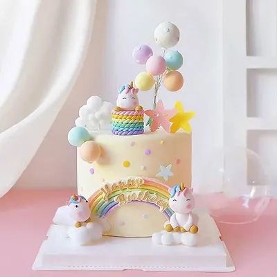 Rainbow Unicorn Cake Decoration Birthday Unicorn Gifts Children Kids Baby Shower Birthday Party Girl