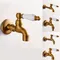 Antique Brass Outdoor Faucet Garden Bibcock Tap Wall Mount Bathroom Washing Machine Faucet Single