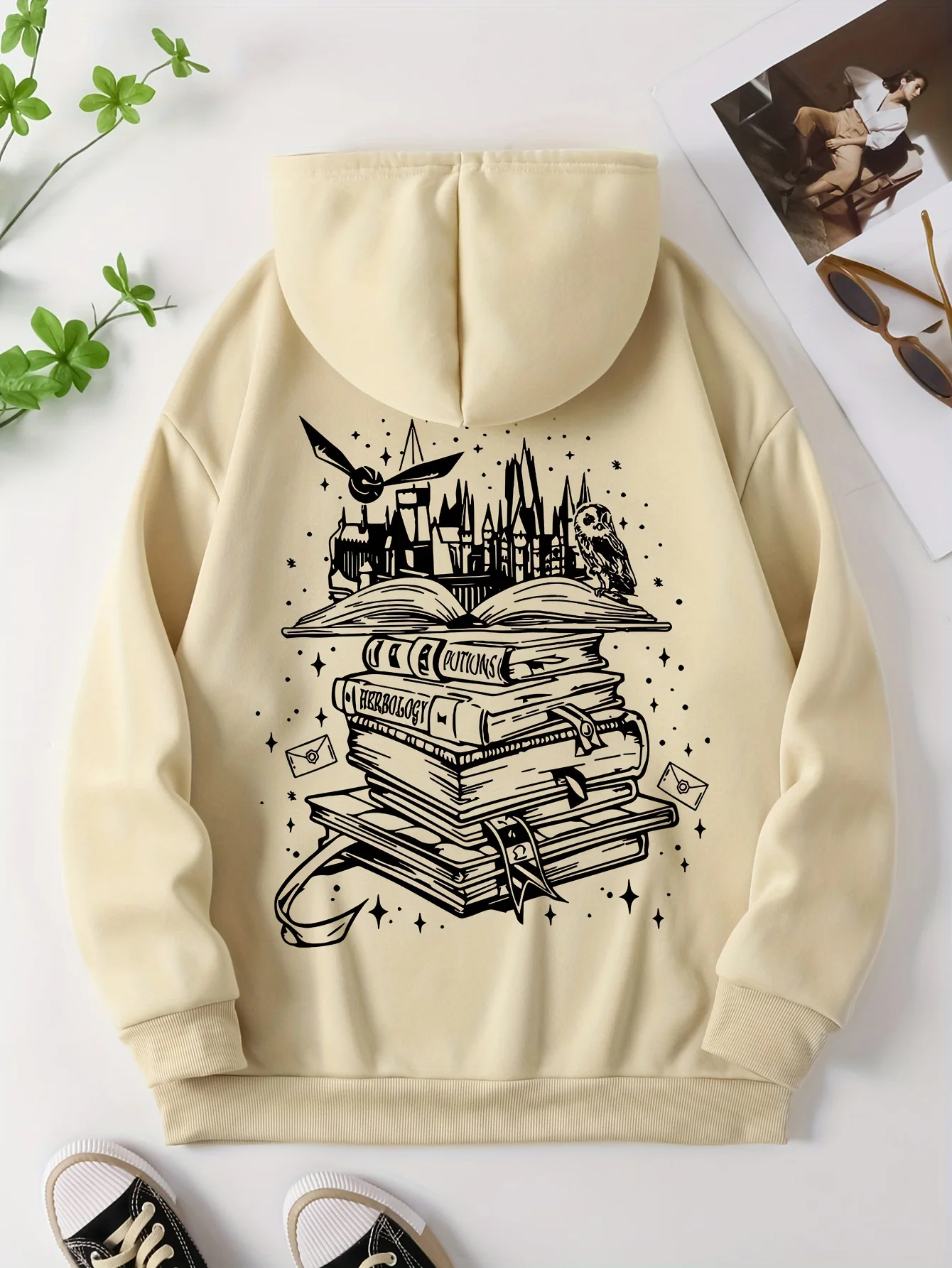 A Funny Book Printed Sweatshirt Women Harajuku Casual Loose Hooded Fashion Soft Comfortable Hoodies Autumn Warm Female Clothes