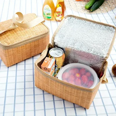 Portable Outdoor Picnic Bag Waterproof Tableware Insulated Thermal Cooler Food Container Basket for