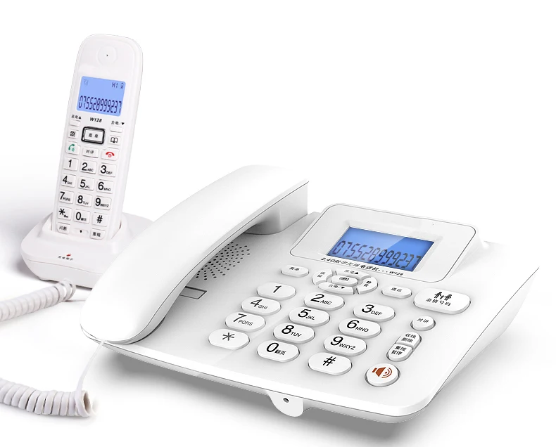 Wireless Telephone 1-4 Handstes Cordless Answering Machine 2.4G Corded Phone Handset Office Home Hotel Long Range Table Phone