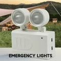 LED Double Head Fire Emergency Light Adjustable Wall-mounted Emergency Lamps Bright Rechargeable