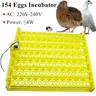 154 Eggs Incubator Eggs Automatic Incubator Incubator motor Turn Tray Poultry Incubation Equipment