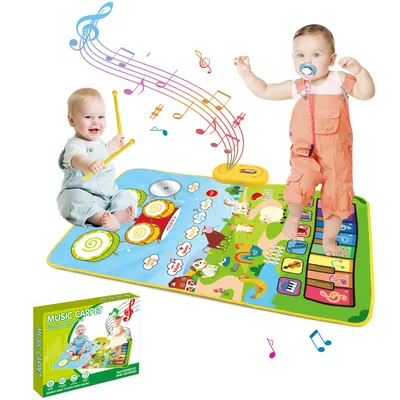 80x50cm Toddler Musical Piano Mat For Children Educational Toys Floor Keyboard Drum Toys Dance Mat