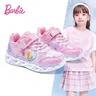 Fashion Barbie Girls Sneakers Flash Shoes Velcro Velcro Sports Shoes kawaii Cartoon Soft-soled