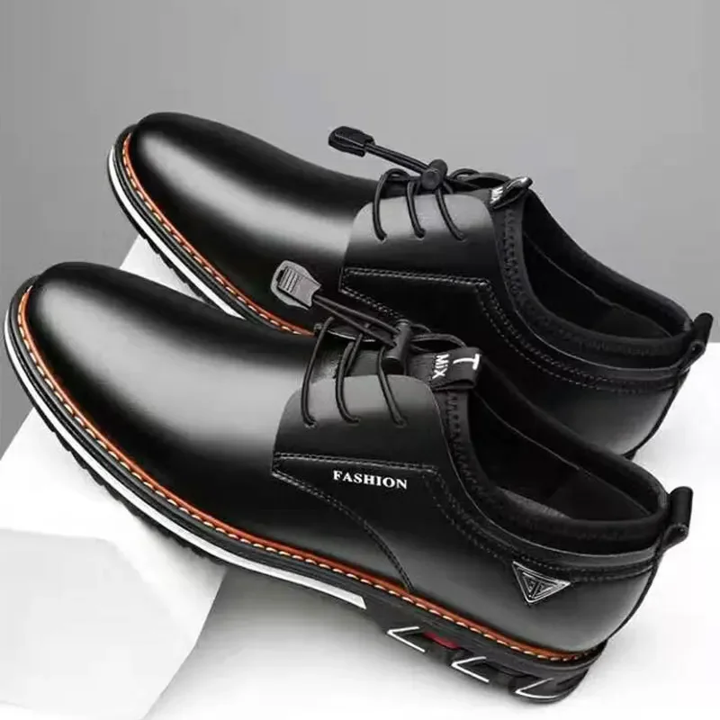 2023 British Casual Single Shoes Leather Shoes Formal Shoes New Men Shoes Leather Cowhide Leather Shoes Men Comfortable Low-top