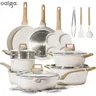 3-7 Pots and Pans Set Nonstick Cookware Sets White Granite Induction Cookware Non Stick Cooking Set