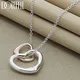 DOTEFFIL 925 Sterling Silver 18 Inch Chain Rose Gold Double Heart Pendant Necklace For Women Wedding
