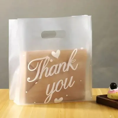 50Pcs Thank You Plastic Gift Bags Christmas Wedding Party Candy Cookie Gift Wrapping Bags