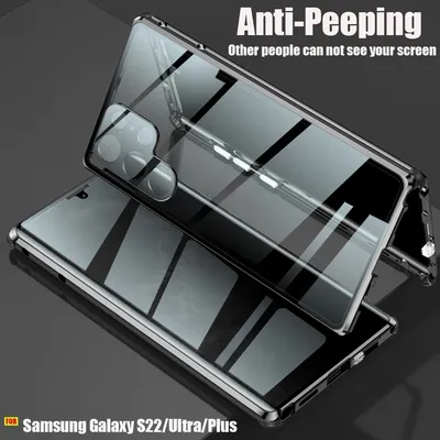 360 Anti Peeping Privacy Double Sided Tempered Glass Case For Samsung Galaxy S25 22 23 24 Ultra Case