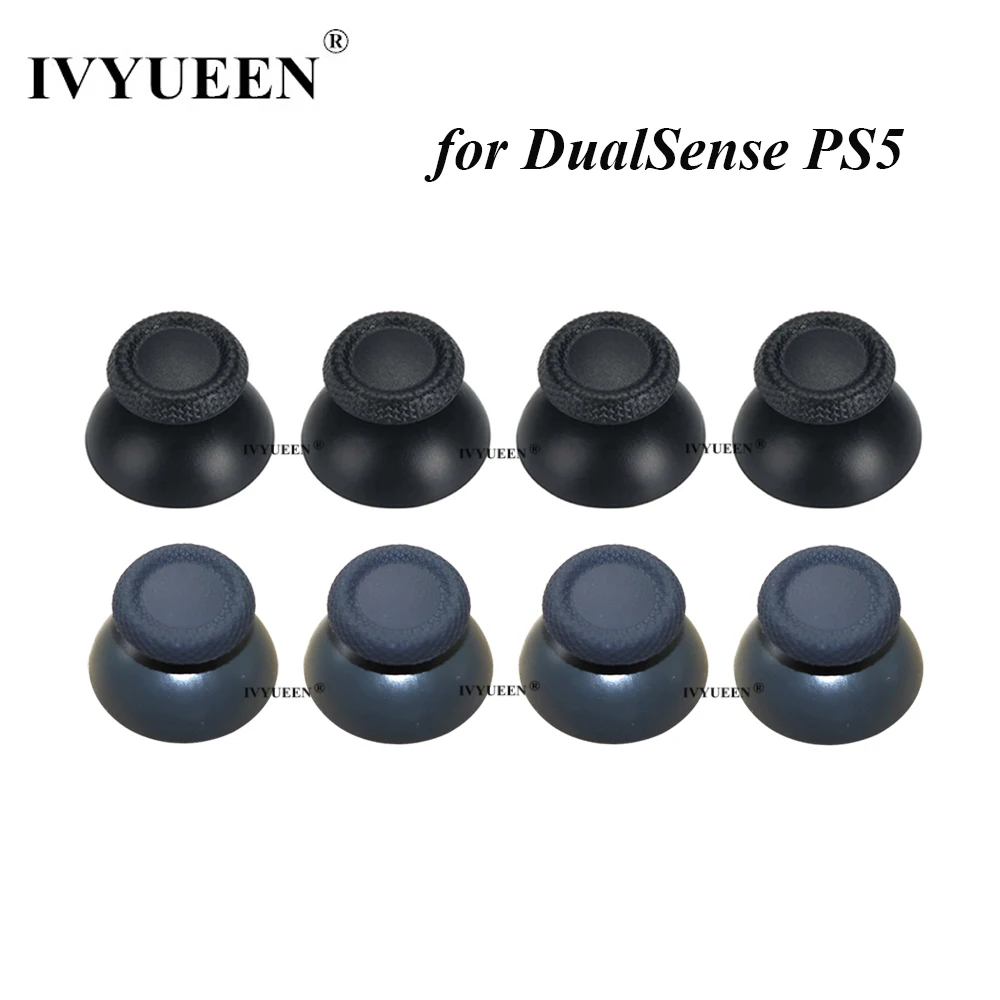 IVYUEEN 4-20 PCS Black Gray Thumbsticks Caps for PlayStation 5 PS5 DualSense Controller Analog Thumb Sticks Joystick Grip Cover