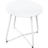 Indoor & Outdoor Powder Coated Steel Round Side Table White