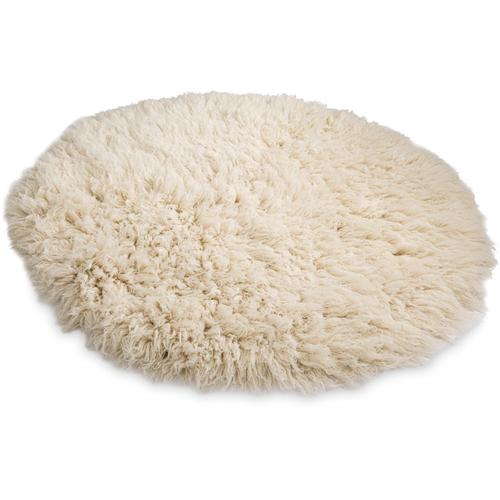 Wollteppich THEKO ""Flokati XXL"" Teppiche Gr. Ø 200cm, 100mm, beige (natur) original griechischer Flokati, Hochflor, Uni-Farben, reine Wolle