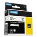 Rhino Permanent Poly Industrial Label Tape 0.37 X 18 Ft White/black Print