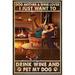 Dog Mother And Wine Lover I Just Want To Drink Wine And Pet My Dog Poster Painting Art Dining Room Wall Decor Ideas Art Deco Frameless 12x16inch