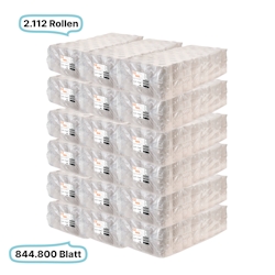 Toilettenpapierrollen, 2-lagig, 2112 Rollen, 844.800 Blatt gesamt, 400 Blatt /Rolle, Recyclingpapier, CIL- les Tissue, Series R Image