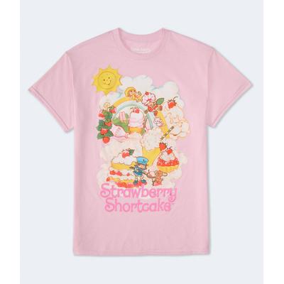 Aeropostale Womens' Strawberry Shortcake Desserts Oversized Graphic Tee - Pink - Size XXL - Cotton