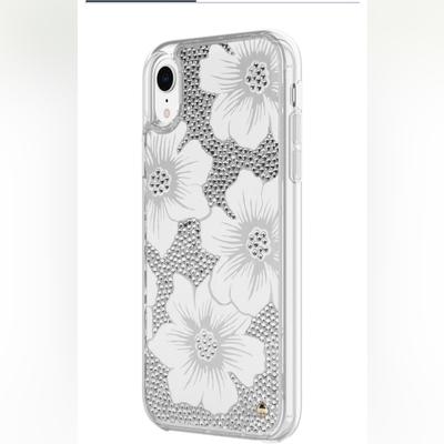 Kate Spade Cell Phones & Accessories | Kate Spade Hollyhick Glitz Iphone Case Xr | Color: Silver/White | Size: Iphone Xr