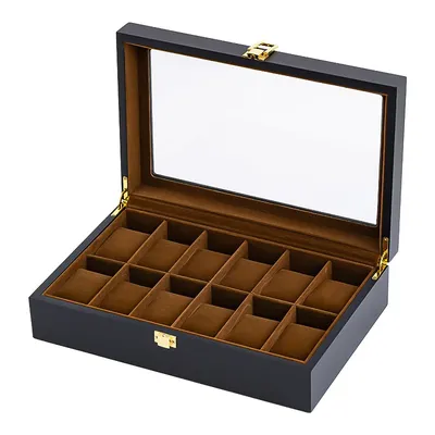 Handmade Wood Watch Box 6/10/12 Grids Watches Display Case Jewelry Holder Storage Organizer for