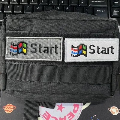 Win Window Key Embroidery Hook and Loop Patch Functional Pixel Nostalgic Computer Start Logo Patches