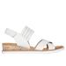 Skechers Women's BOBS Desert Kiss - Shore Enough Sandals | Size 8.5 | Off White | Textile | Vegan | Machine Washable