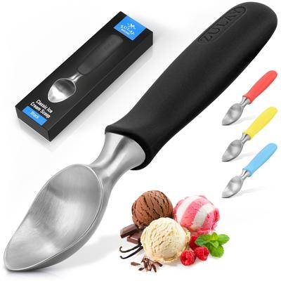 Stainless Steel Ice Cream Scoop with Rubber Grip