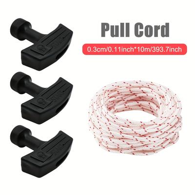 1 Set Of 10m*3mm Pull Rope With 0/1/2/3 Start Handles: Perfect Gasoline Engine Recoil Starter Accessories For Lawn Mowers, Chainsaws, And Trimmers!