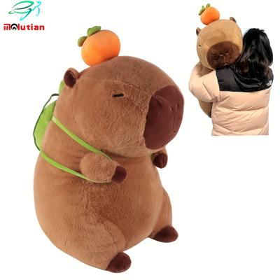 Adorable Simulation Capybara Plush Toys Capibara Anime Fluffy Toys Animals Stuffed Animal With Turtle Backpack Capybara Plush Toy Easter Valentine's Day Mother's Day Home Decor