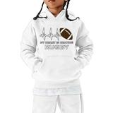 Baby Sweatshirt Child Kids Rugby Football Letter Prints Retro Sports Hooded Pullover Tops With Pocket Girls Hoodies White 9 Years-10 Years