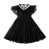 Akiihool Toddler Girls Summer Dresses Sleeveless Crew Neck Casual A-line Sundress Black 120