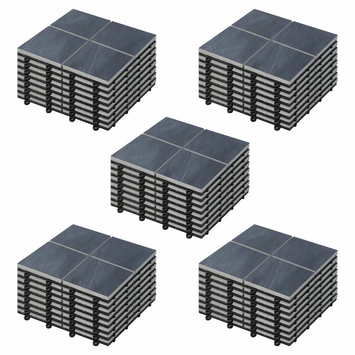 Oviala Business Set mit 40 schwarzen Steinfliesen zum Einklicken Image