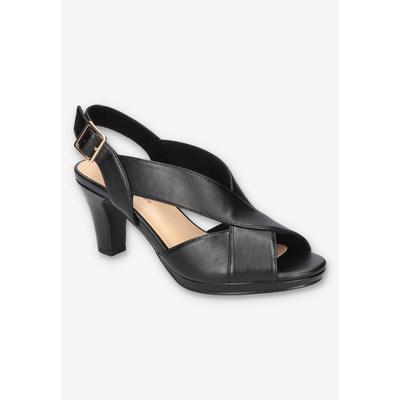 Extra Wide Width Women's Christy Casual Sandal by Easy Street in Black (Size 8 1/2 WW)