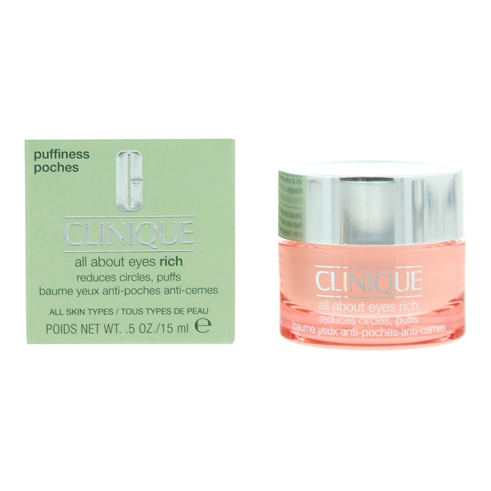 Clinique All About Eyes Rich Baume Yeux Anti-Poches Anti-Cernes All Skin Types Moisturiser 15ml Image