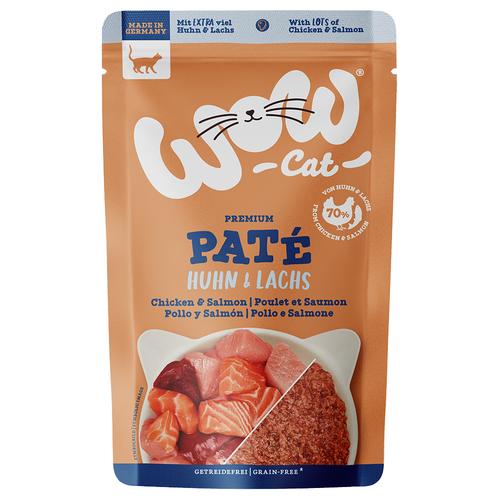 12x125g WOW Cat Adult Huhn & Lachs Katzenfutter nass