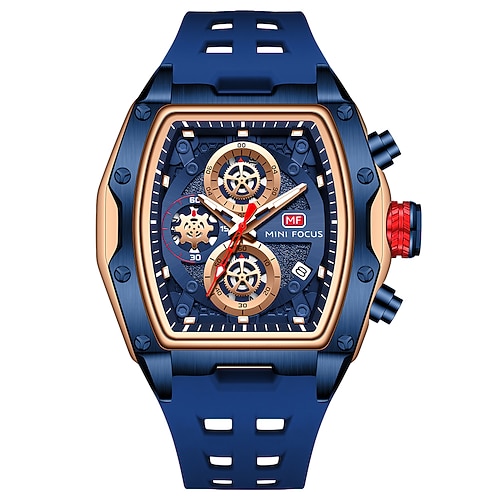 MINI FOCUS Herren Quarz uhr Draussen Modisch Lässige Uhr Armbanduhr leuchtend Kalender WASSERDICHT Dekoration Kieselgel Beobachten Image